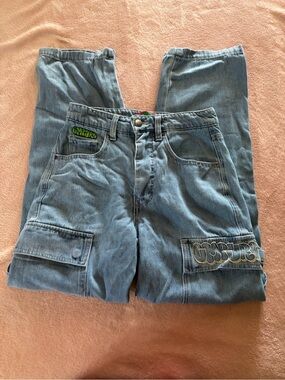 Women’s Light Blue Denim Cargo Pants